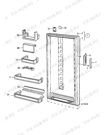 Взрыв-схема холодильника Electrolux ER3314C - Схема узла Door 003